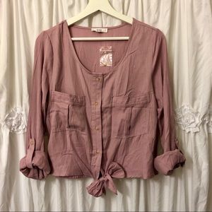 Mine Tie in Front Crop Top